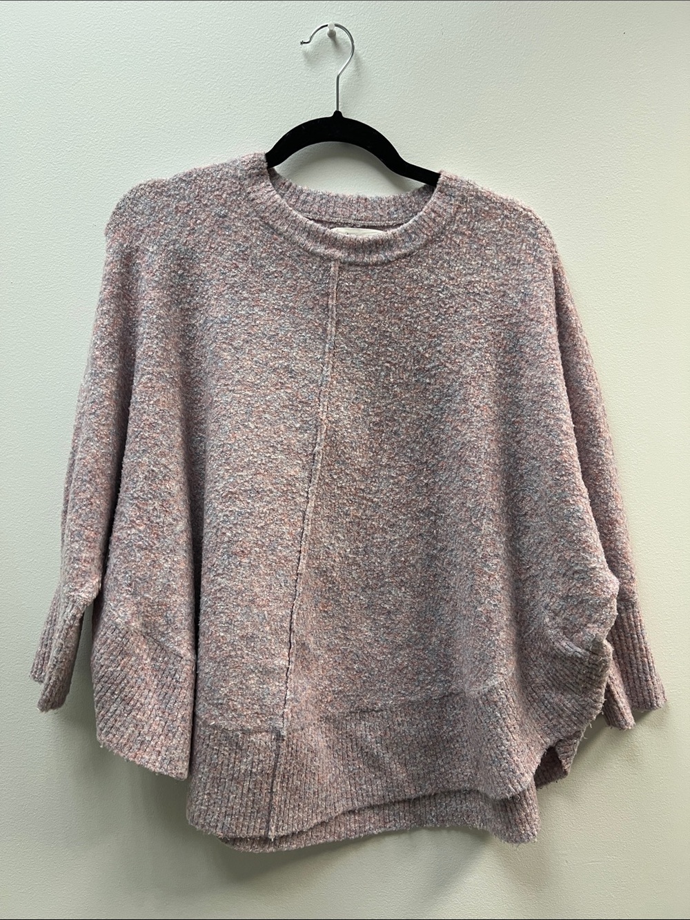 Lou & Grey Dusty Pink Bouclé Crewneck Sweater